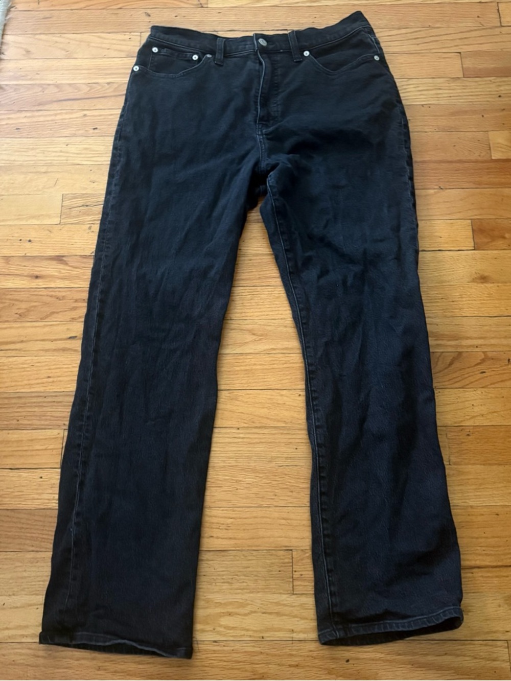 Madewell 90s Straight Jeans Black Washed Denim Size 30